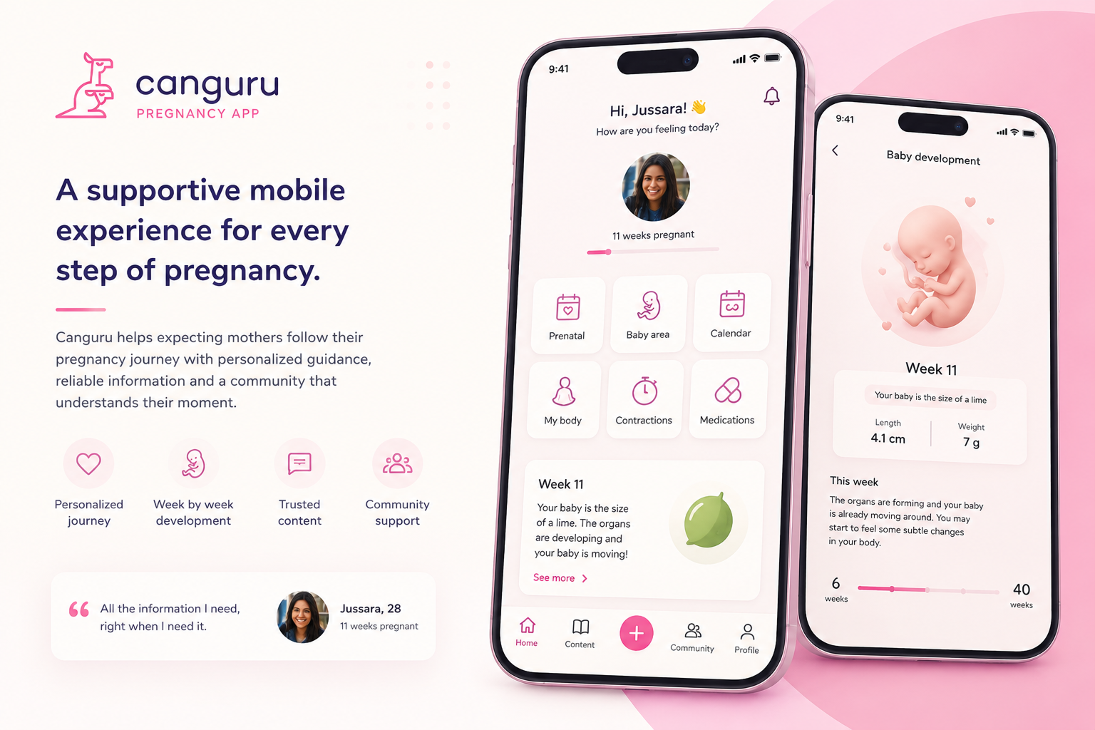 Canguru pregnancy app case study cover