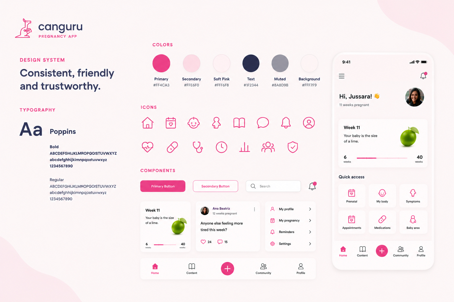 Design system and visual direction of the Canguru app