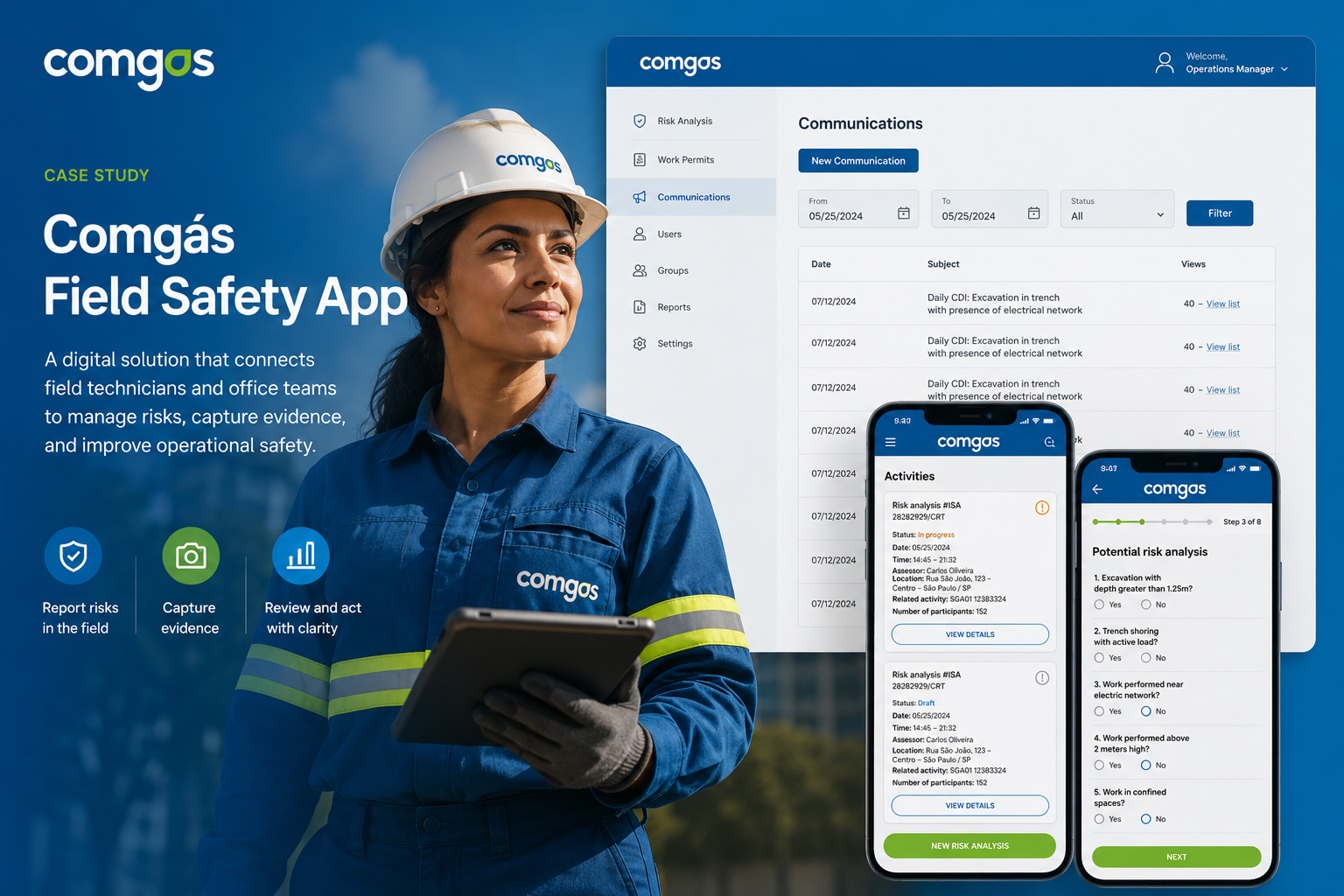 Comgás field safety app case study cover