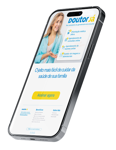 Doutor Já landing page on mobile